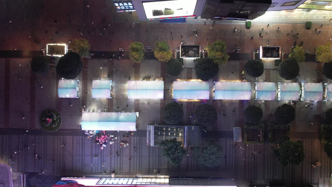 重庆观音桥步行街夜景航拍