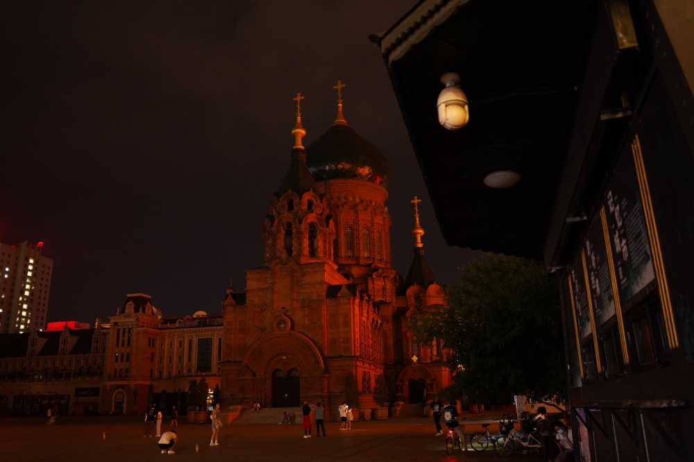 夜幕下的索菲亚教堂