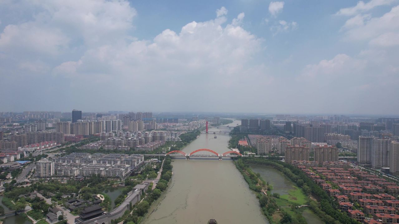 江苏宿迁城市风光地标建筑航拍 