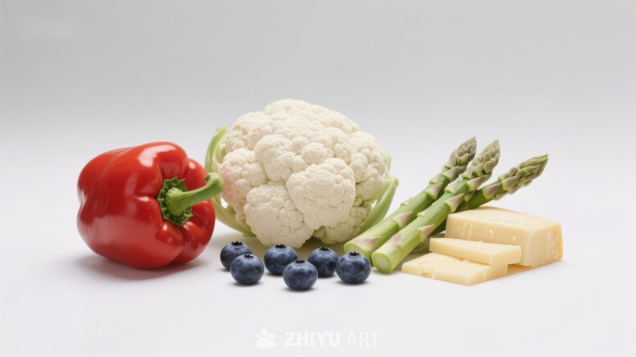 新鲜蔬菜与水果组合