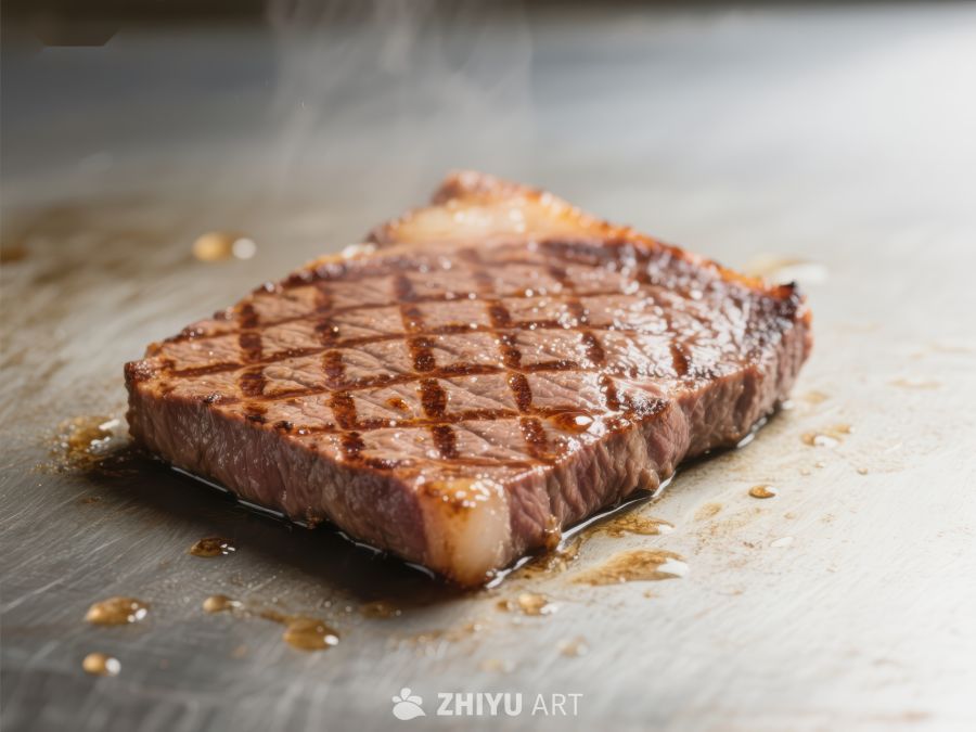 煎制中的美味牛排