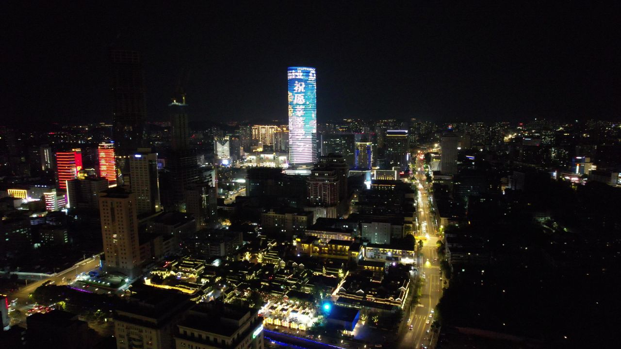 江苏徐州城市夜景灯光城市夜景