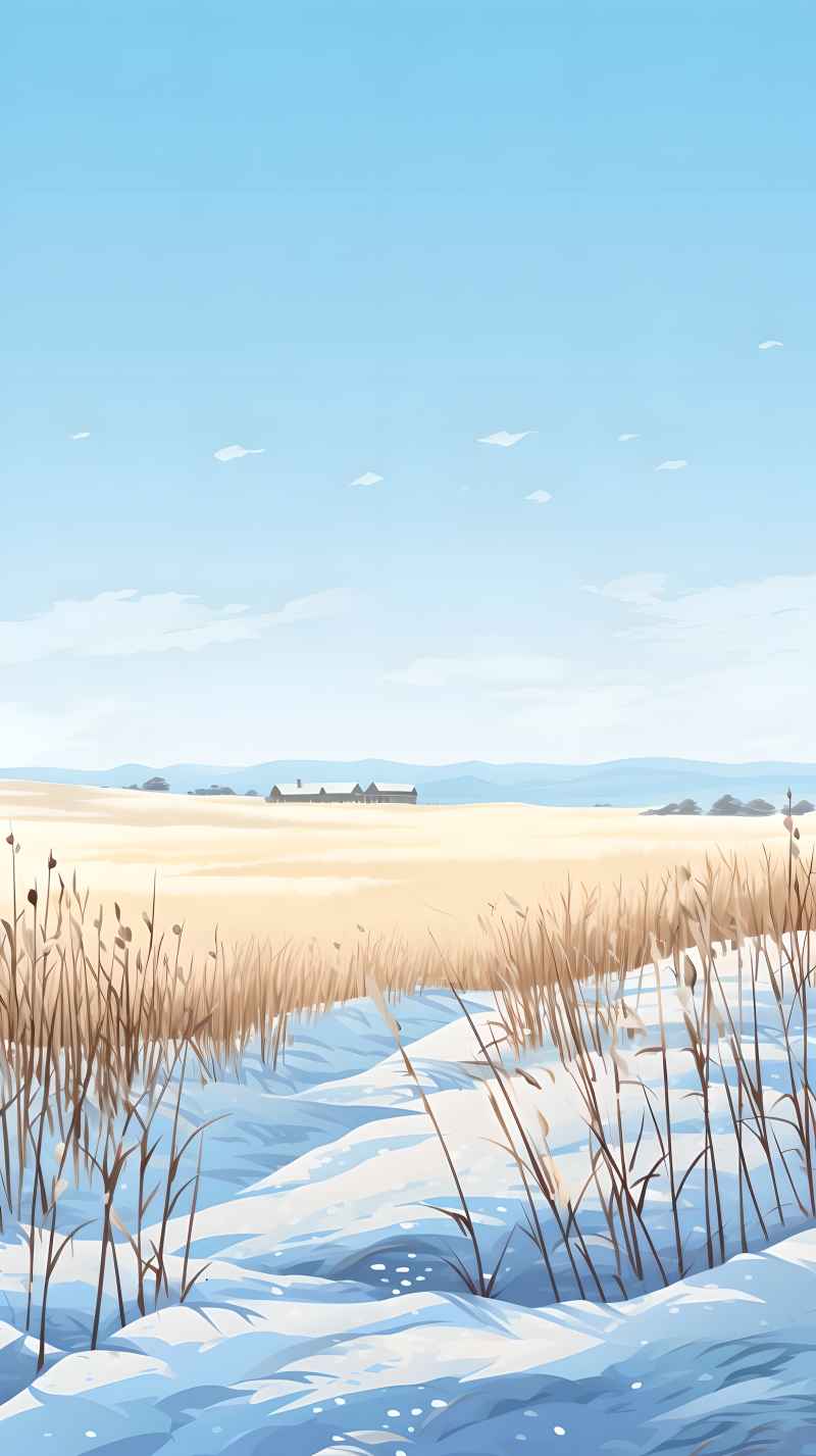 冬季唯美创意背景插画图 20