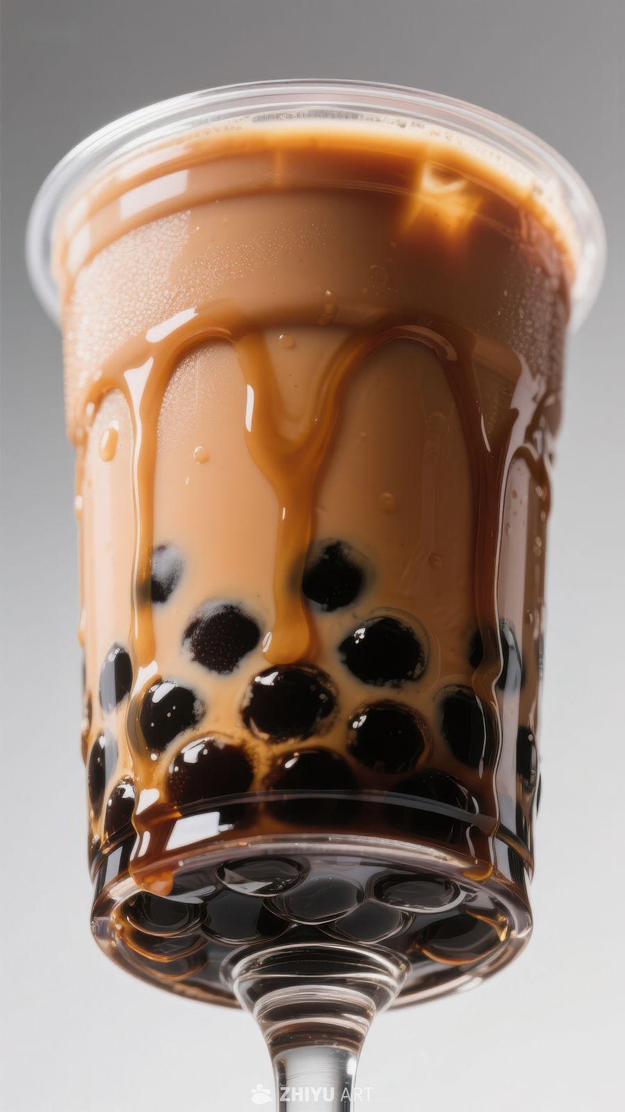 奶茶珍珠杯特写