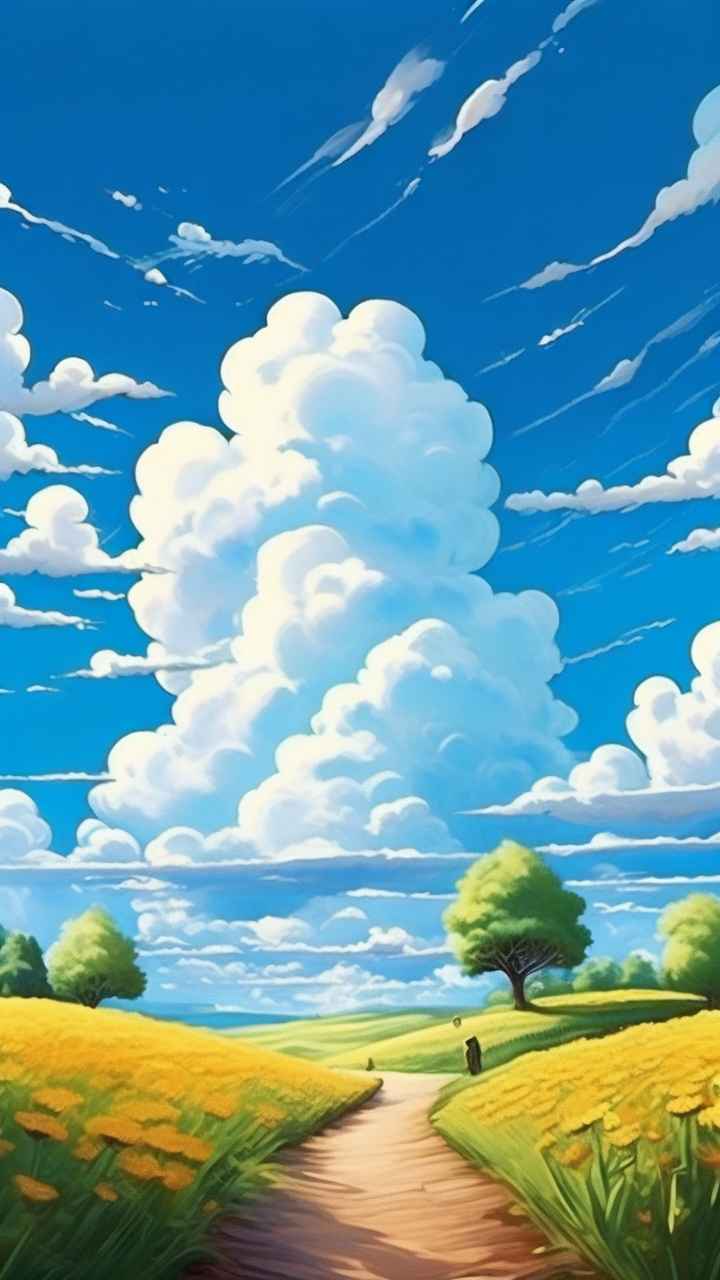 可爱蓝天白云插画 29