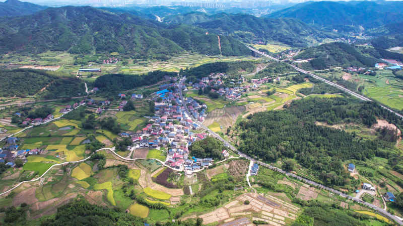 山川丘陵农田农业种植美丽乡村航拍 