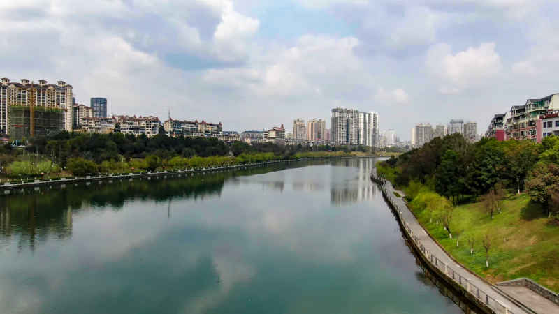 湖南怀化城市风光航拍 