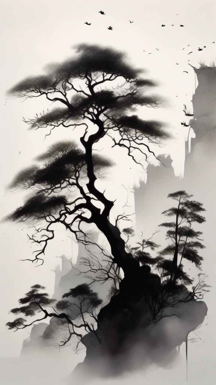古风山水画唯美背景图 9