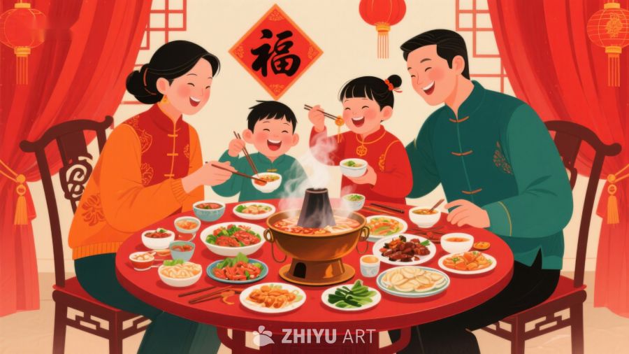 家庭围炉共庆团圆 535