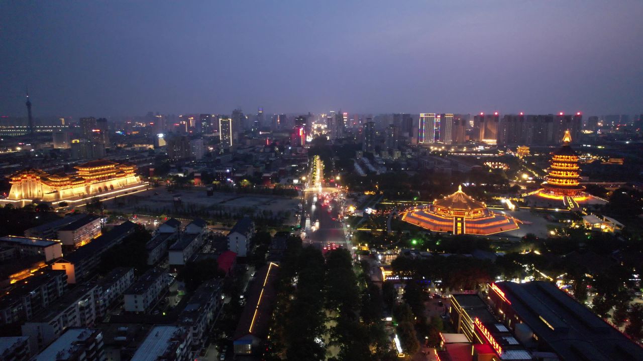 河南洛阳城市风光旅游景区航拍