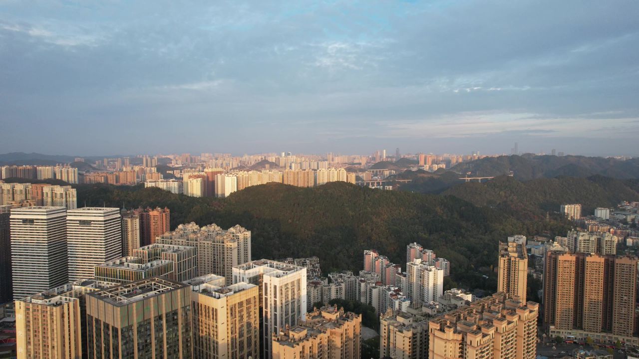 贵阳贵阳城市大景航拍 