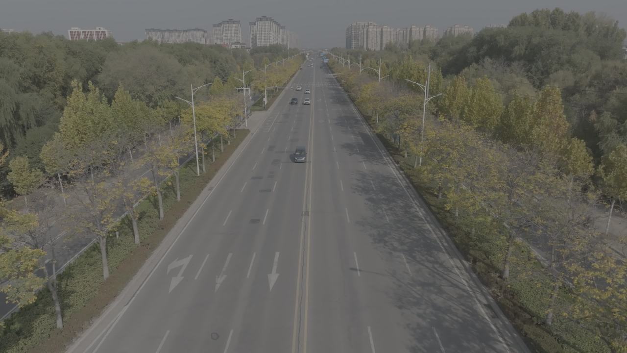 城市大道车流图景