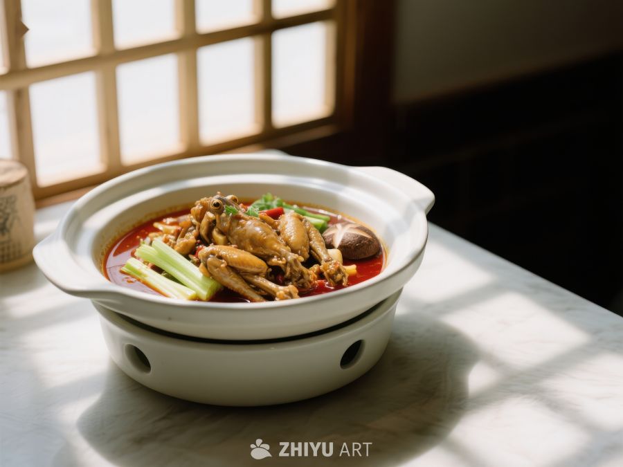 热气腾腾的鸡肉煲 771