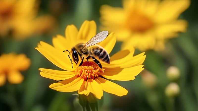 勤劳的蜜蜂在花间飞舞 6