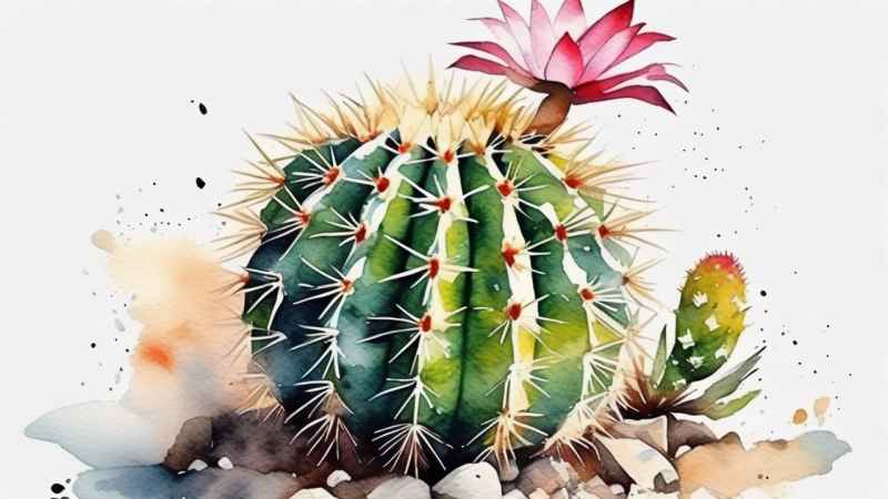 仙人掌自然植物插画 35