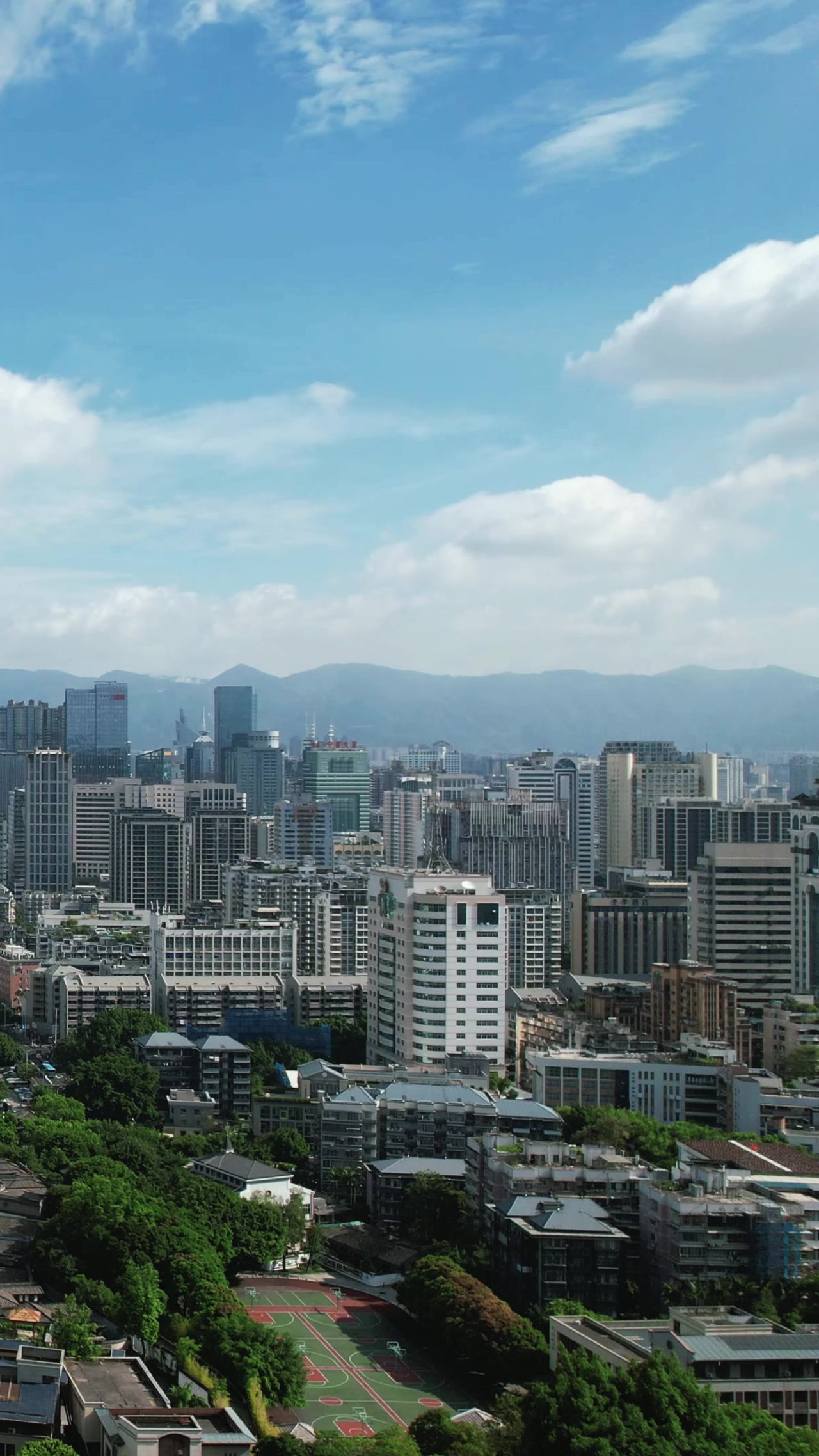 福建福州城市风光竖屏航拍 