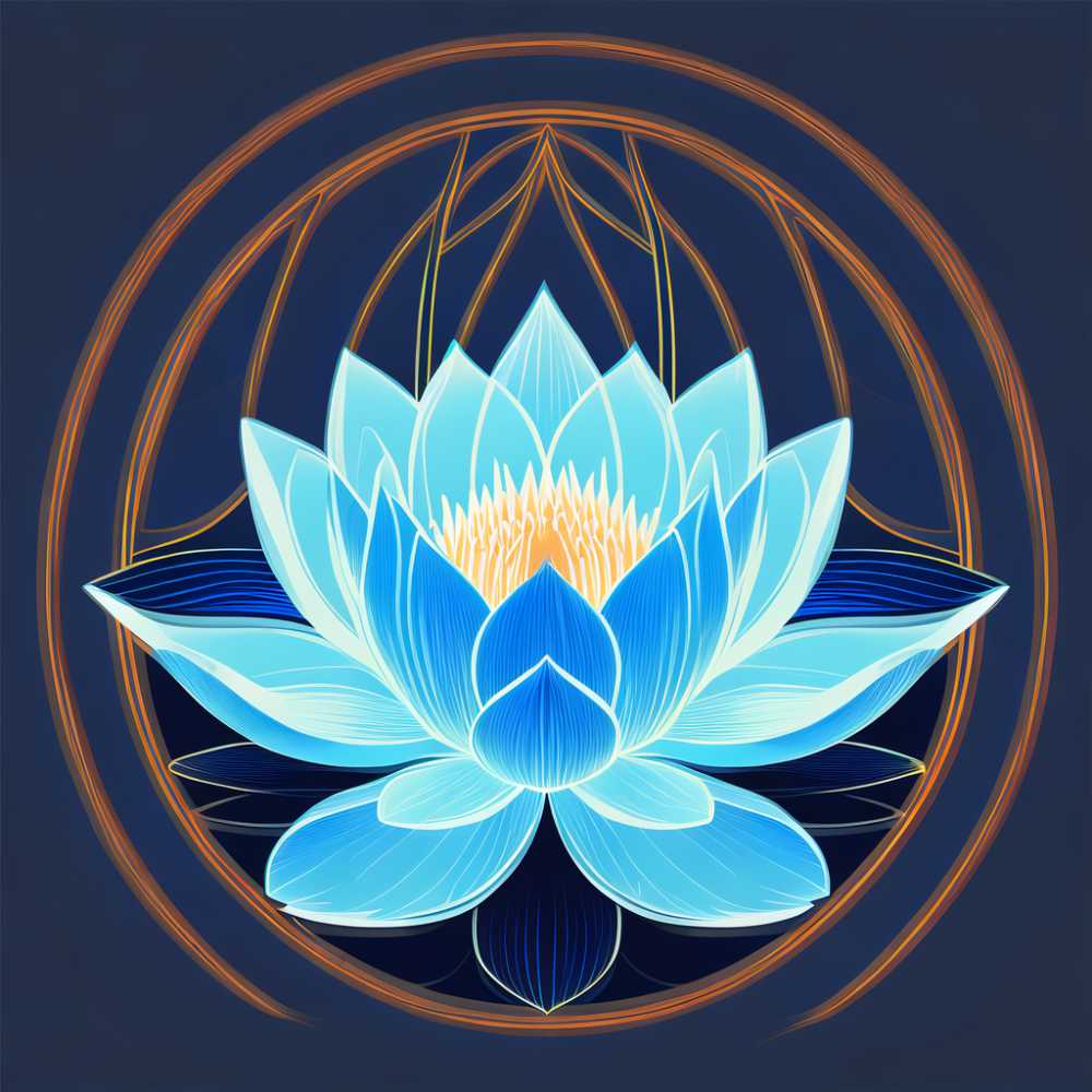 荧光睡莲的蓝色刻度矢量