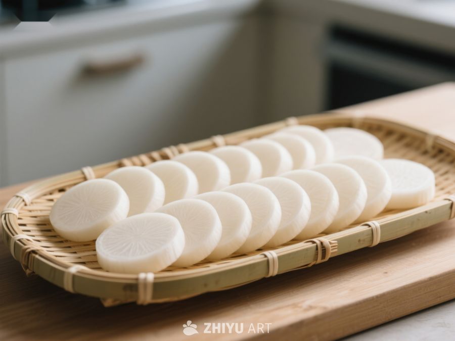 竹篮中的整齐白萝卜 631