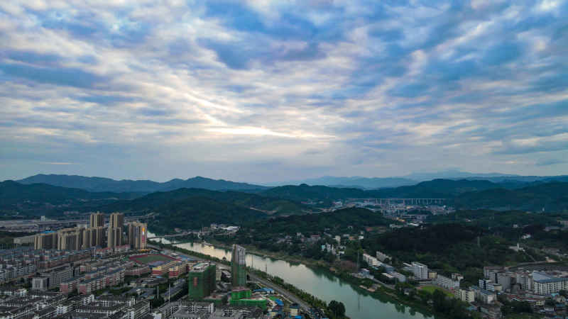 湖南怀化城市风光航拍 