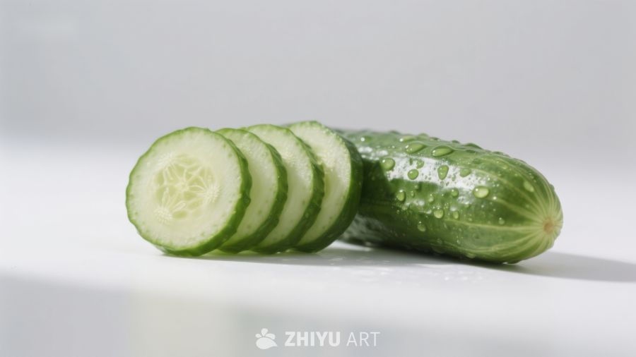 切片黄瓜静物特写