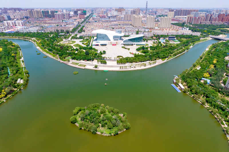 湖北衡水城市建设航拍摄影图