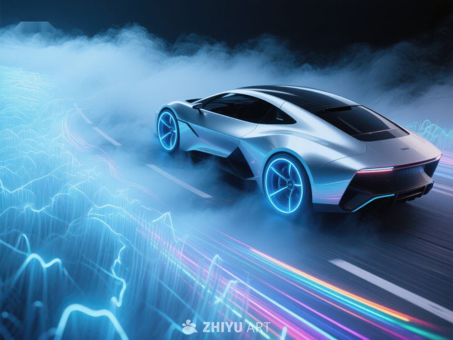 未来概念车高速行驶 300