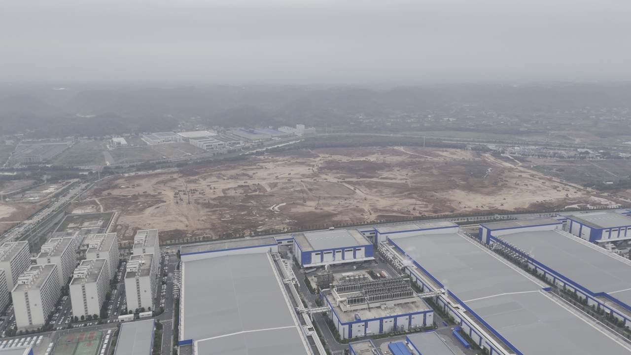 航拍工业区建设工地