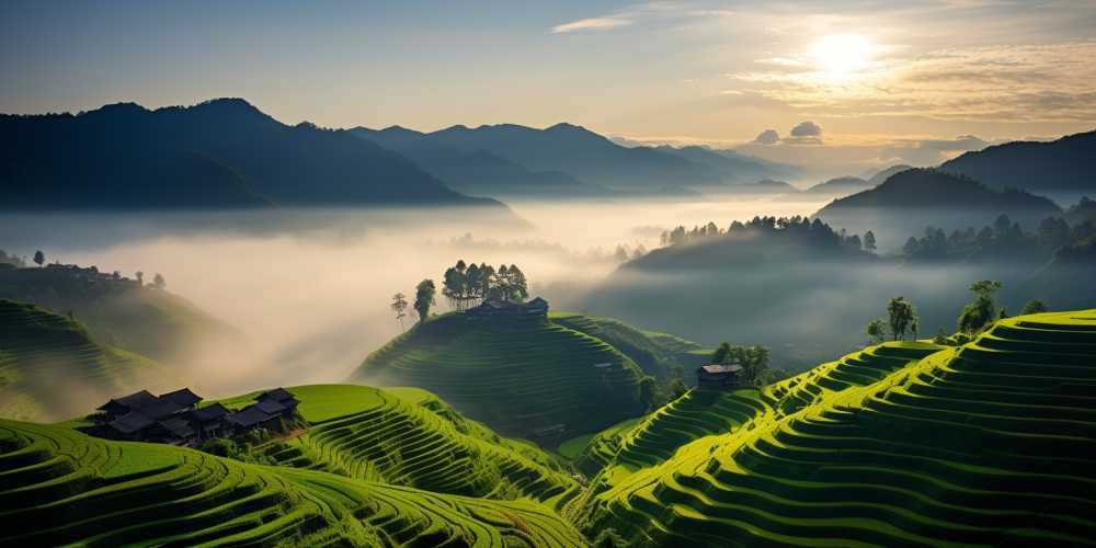 唯美山水画风景