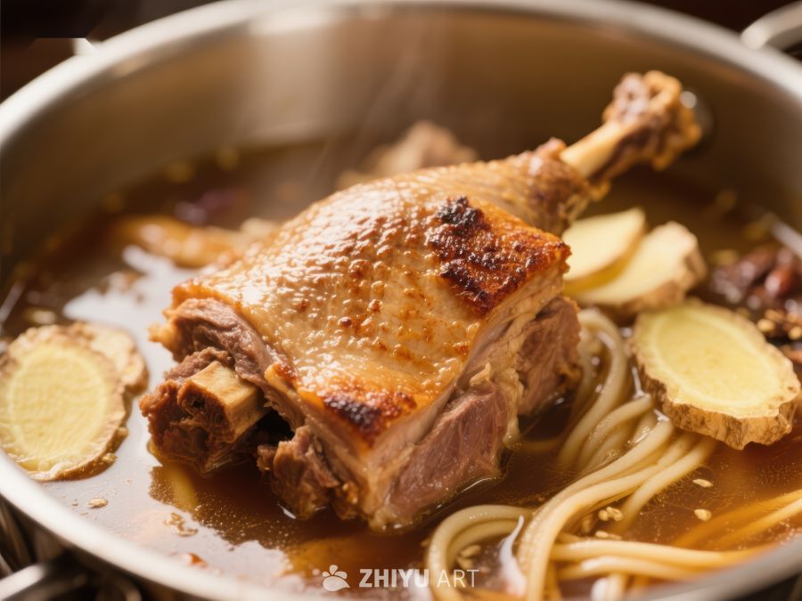 炖煮中的美味鸭肉汤 76