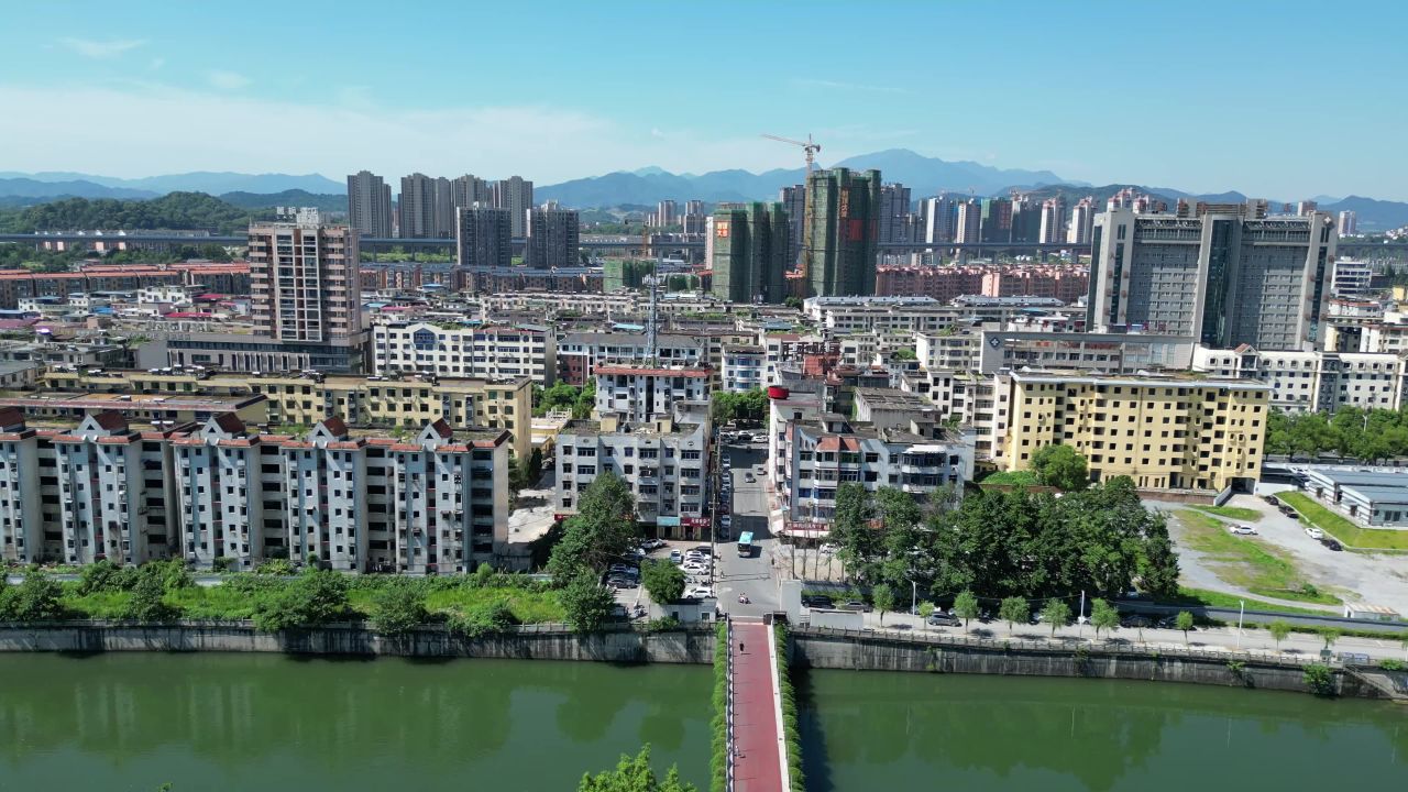 航拍江西宜春城市风光宜春建设