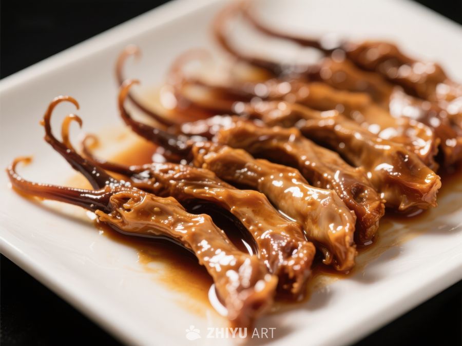 酱汁鱿鱼须美食特写 322