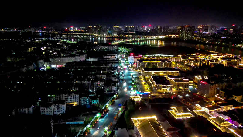 江西抚州城市风光航拍图 