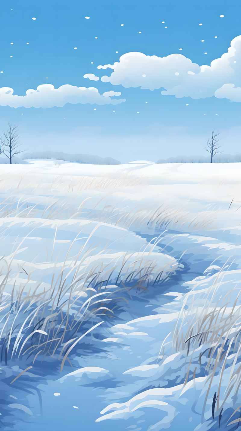 冬季唯美创意背景插画图 7