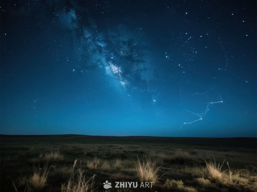 夜空银河与草原星空 386