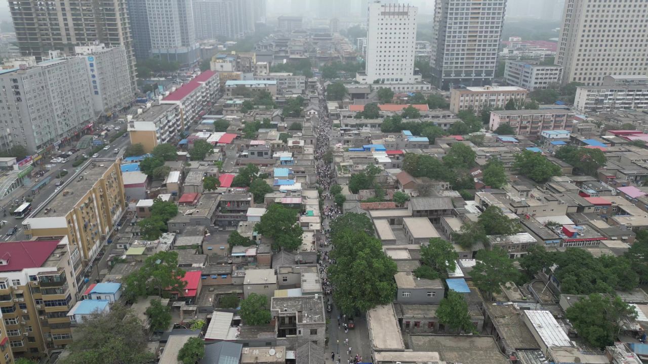 河北邯郸城市风光航拍 