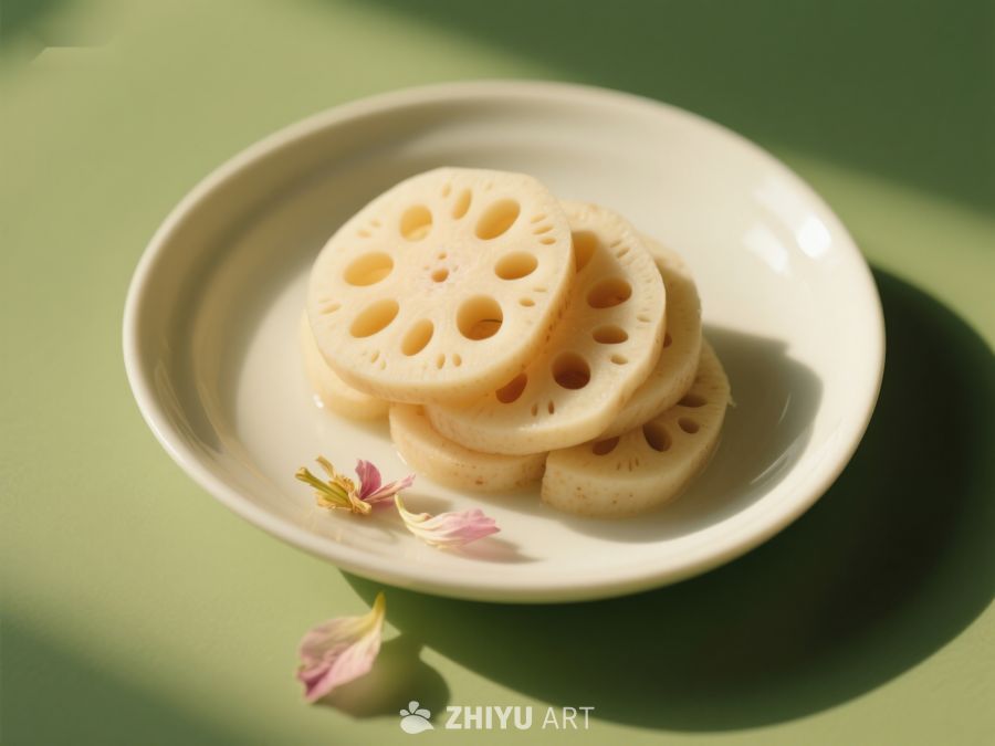 莲藕片盘中摆放，清新雅致 226