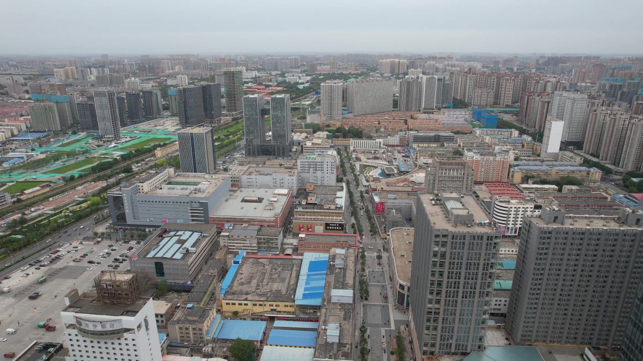  河北石家庄城市风光航拍