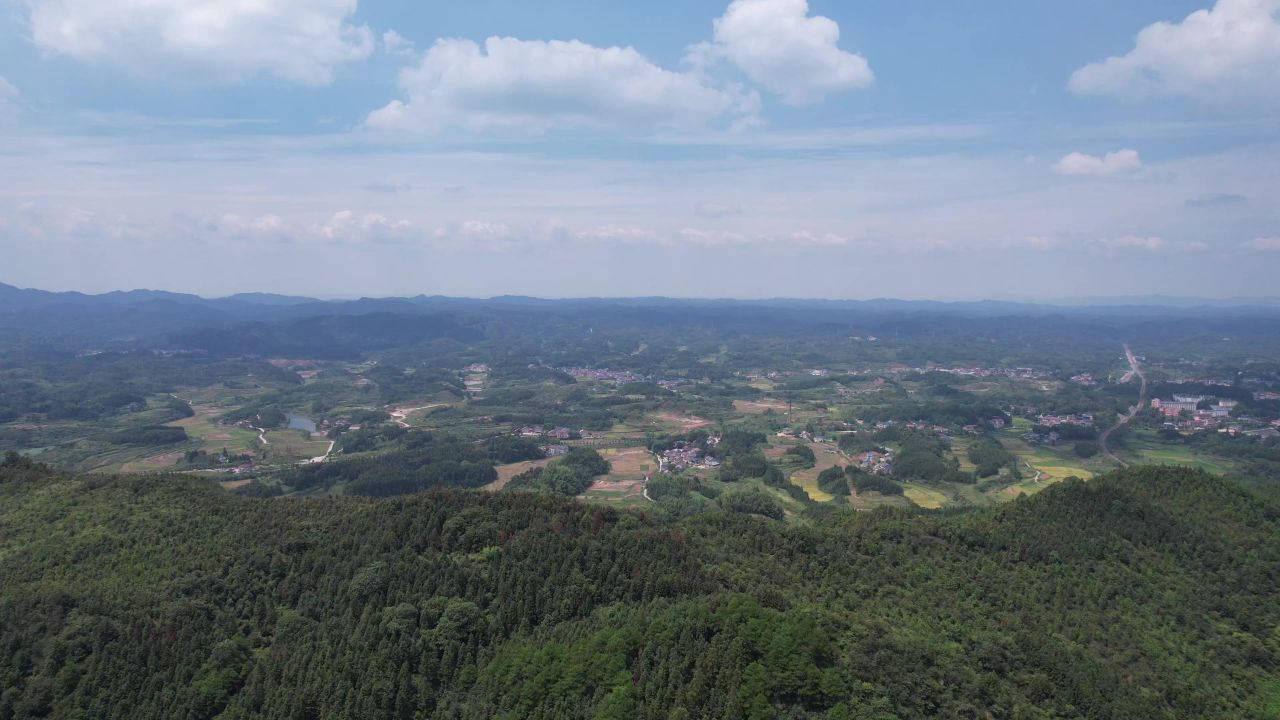 山川丘陵农田农业种植美丽乡村航拍 