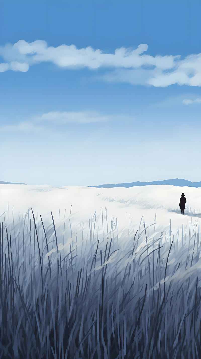 冬季唯美创意背景插画图 24