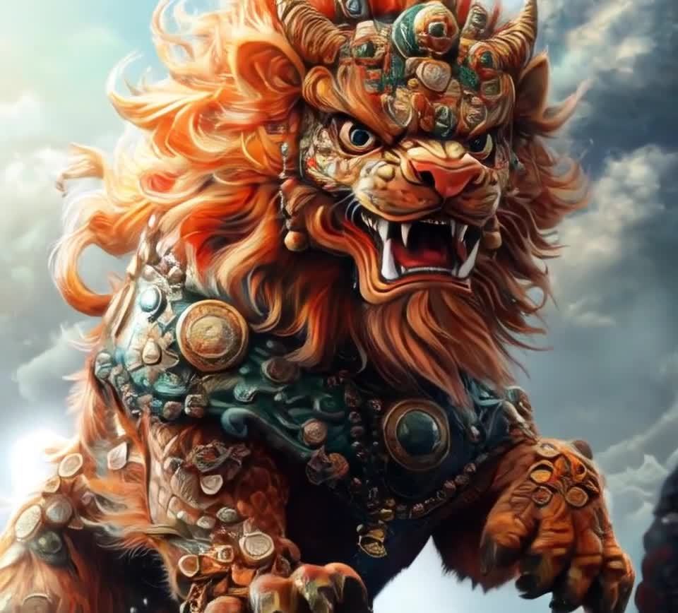 威武神兽：鳞片、角、鬃毛与咆哮