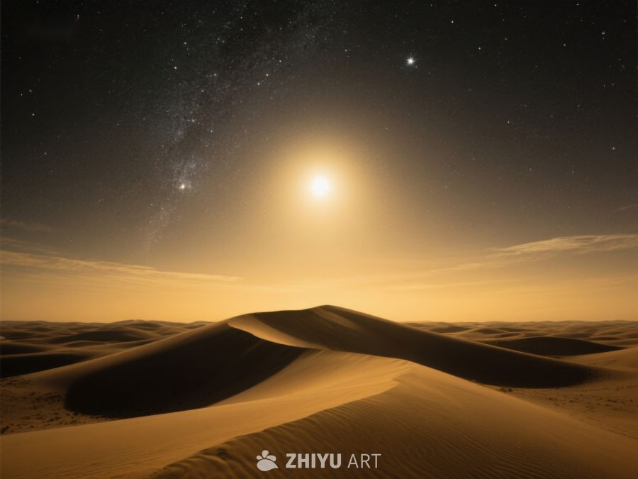 沙漠夜景：星空下的沙丘 89
