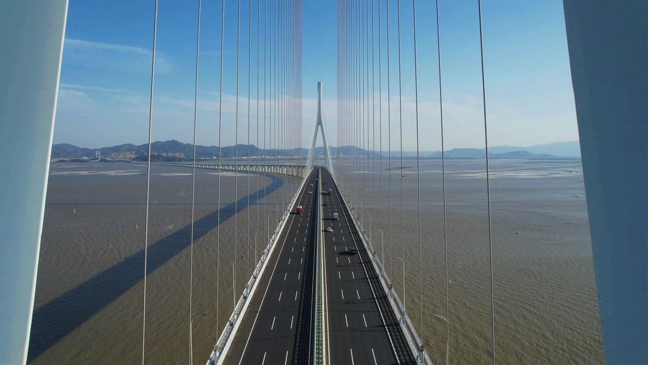 厦门航拍厦漳大桥建筑风光