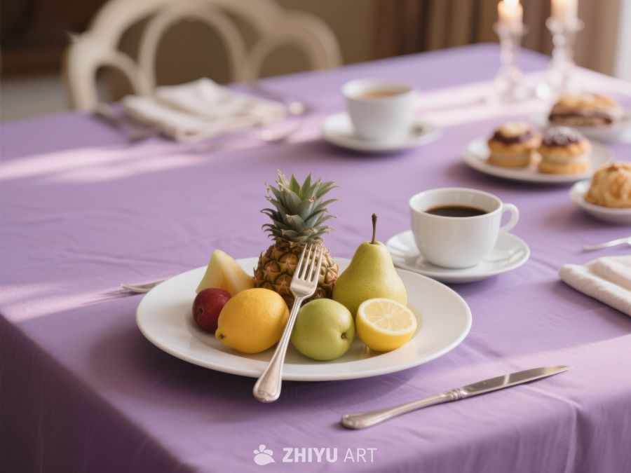 精致早餐桌上的水果与咖啡 299