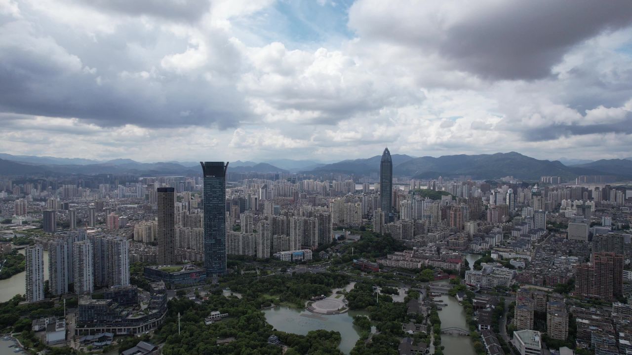 浙江温州城市建设航拍 