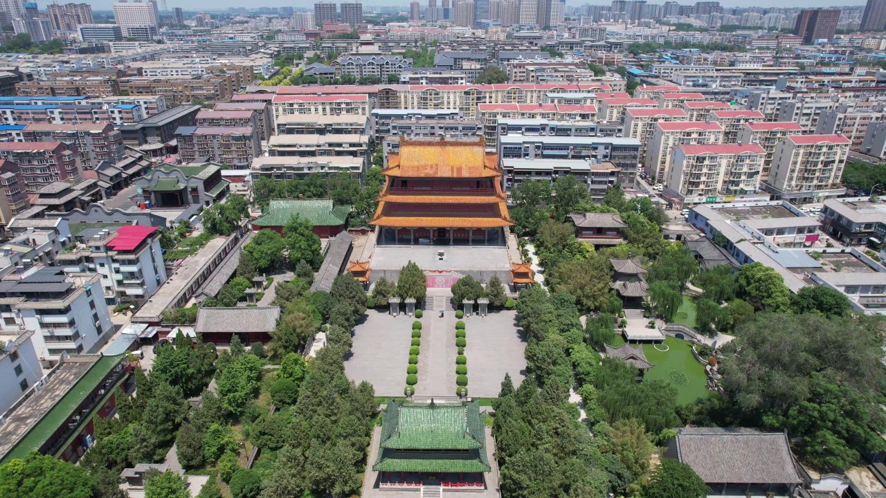 河南许昌城市风光地标建筑航拍 