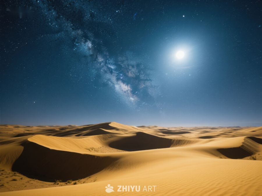 夜空下的沙漠沙丘 375