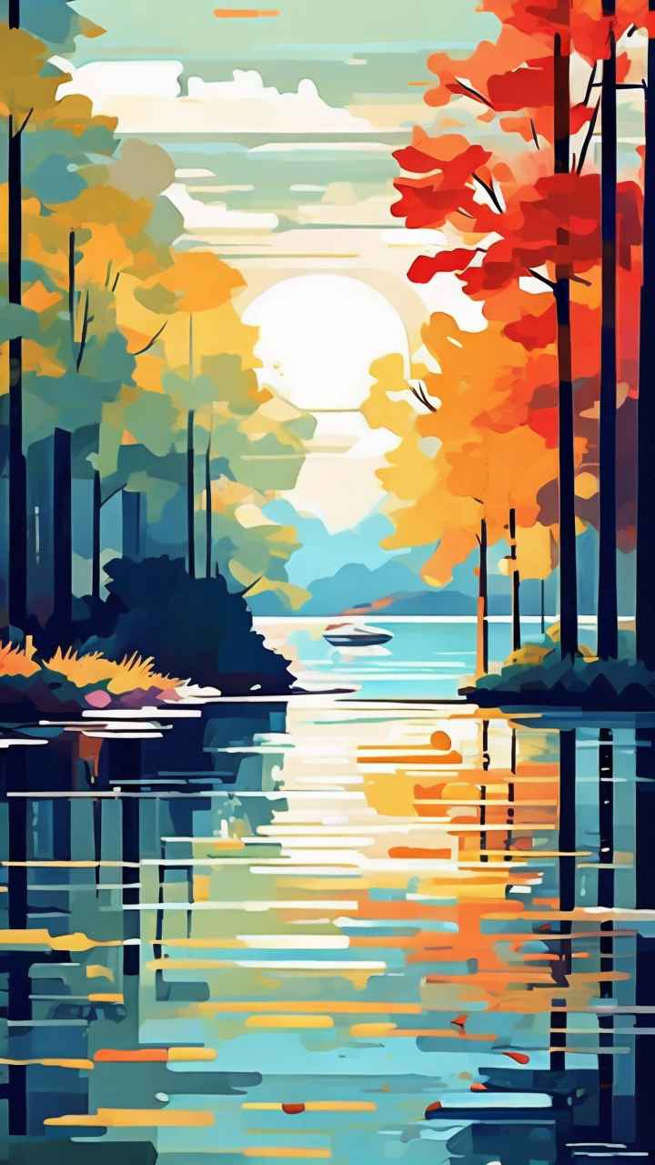印象派插画莫奈风格