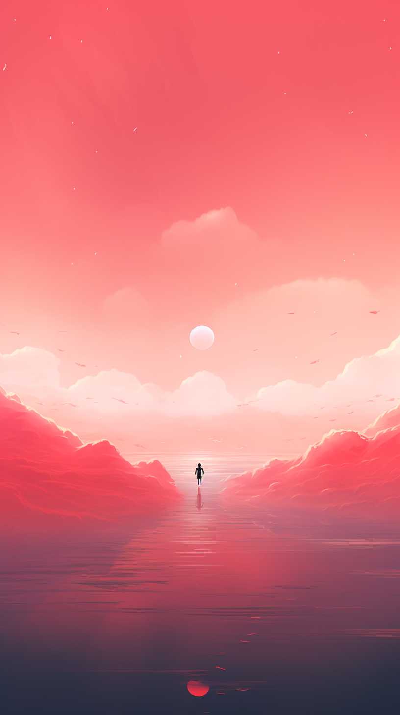 红色背景艺术图