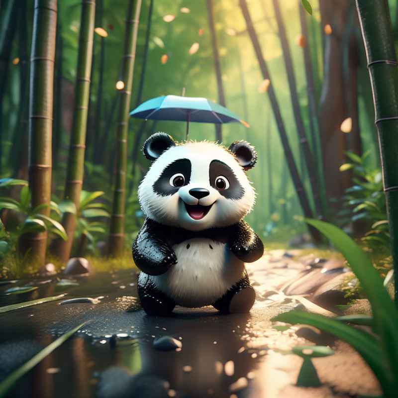 竹林背景雨林熊猫 12