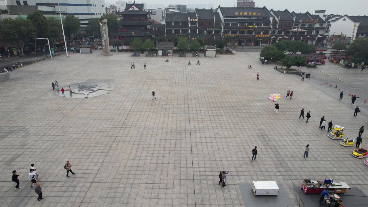 湖南岳阳城市风光旅游景区地标建筑航拍 